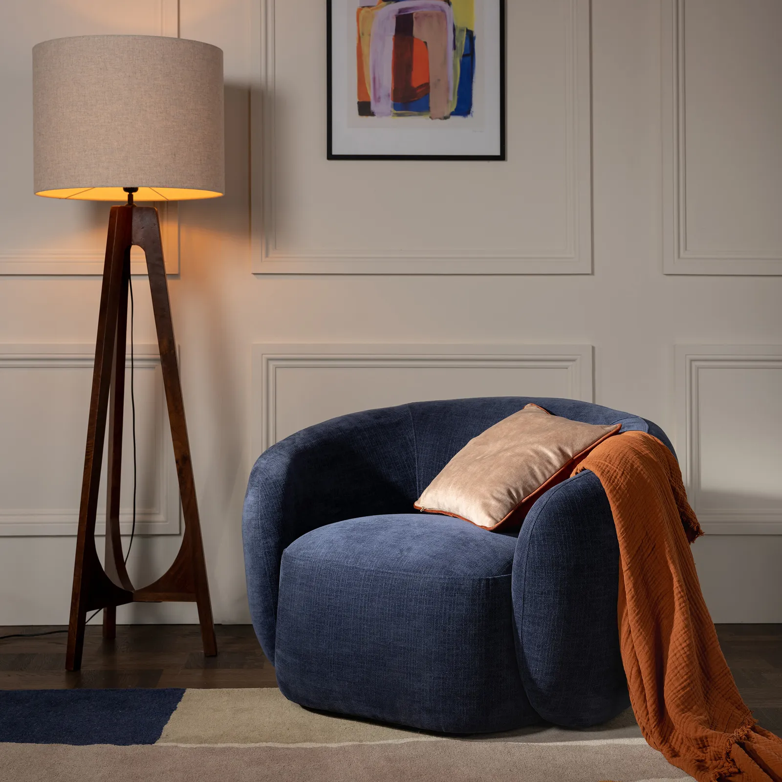 Arles Armchair, Blue Fabric | Barker & Stonehouse 2