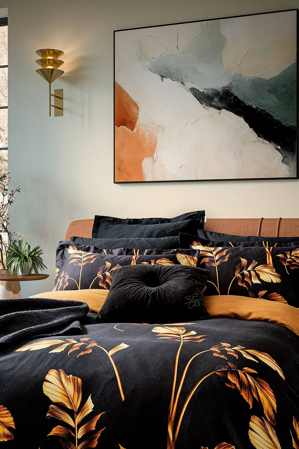 Ted Baker 'Gilded Floral' Cotton Duvet Cover Set in Black 3