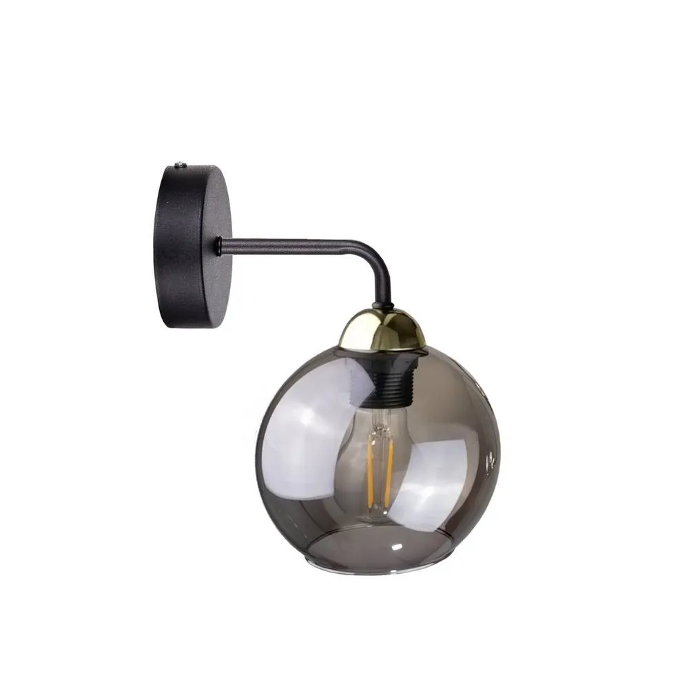 Netlighting Cosmo Dome Wall Lamp Black Gold 23cm 1x E27