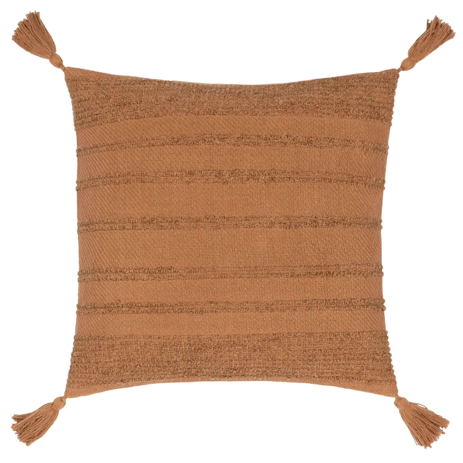 Yard Larch Woven Tasselled Cushion in Orange 2