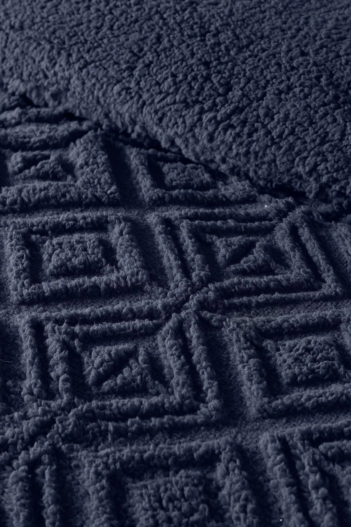 Fusion 'Geo Fleece' Fleece & Sherpa Duvet Cover Set in Navy 3