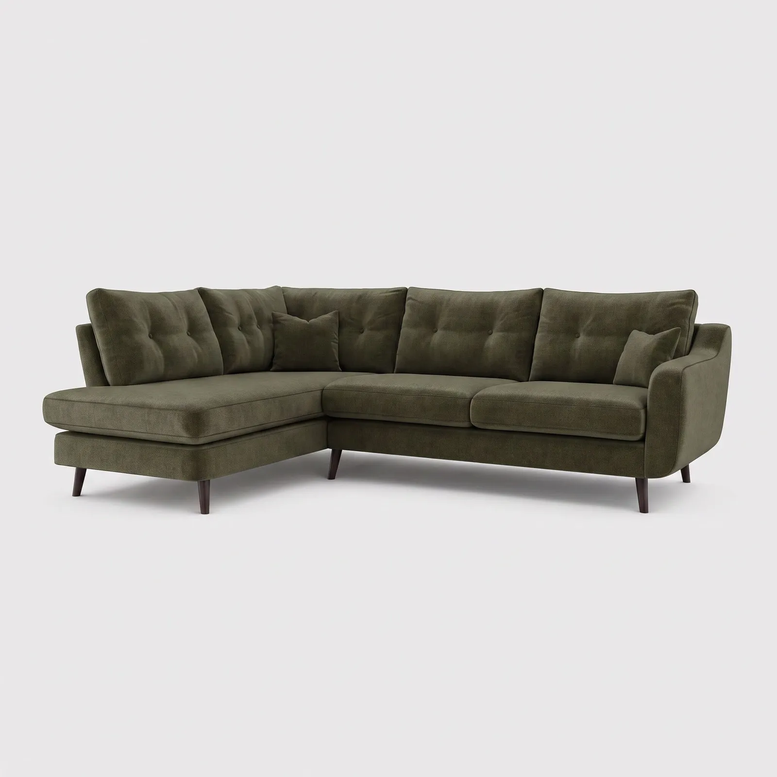 Myers Corner Group Left Corner Sofa, Green Fabric | Barker & Stonehouse