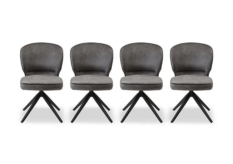 Imperium Set of 4 Fabric Swivel Dining Chairs