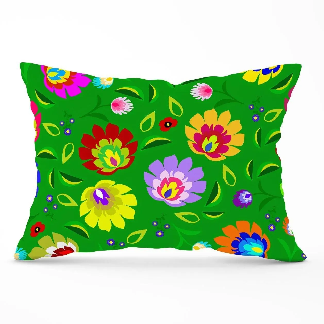 Warren Reed - Designer Polish Folk Floral Cushions in Green