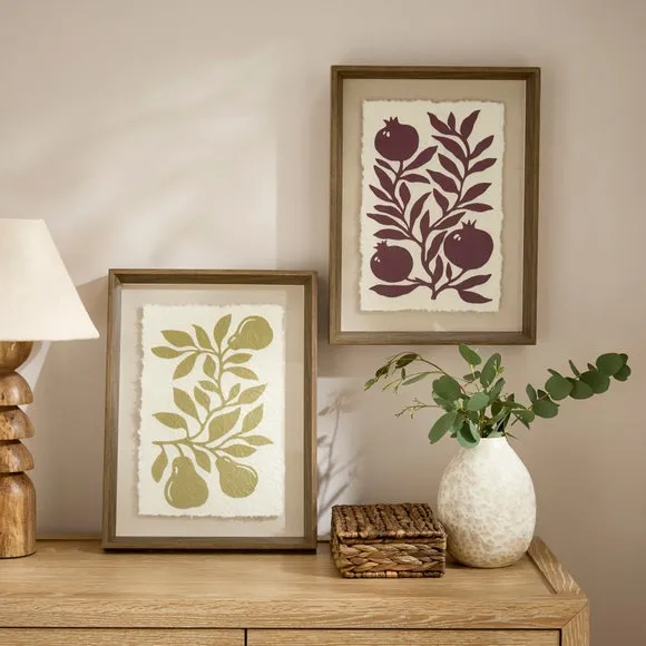 Set Of 2 Textured Fruit Framed Prints