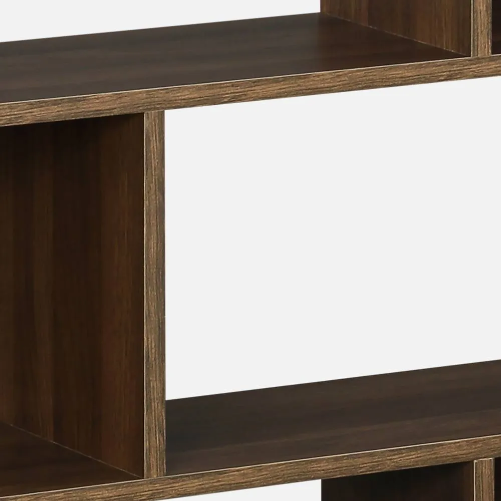 sweeek 3-shelf Bookcase With 6 Compartments in Dark Brown 2