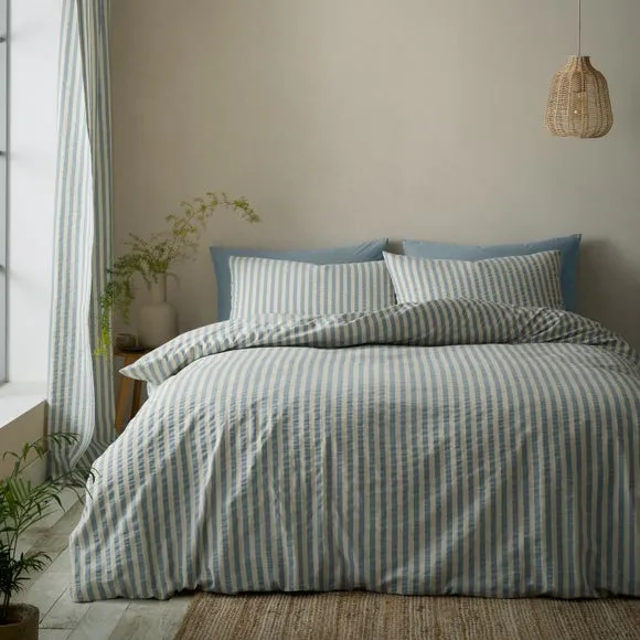 Pineapple Elephant Cotton Rich Woven Stripe Duvet Cover & Pillowcase Set 1