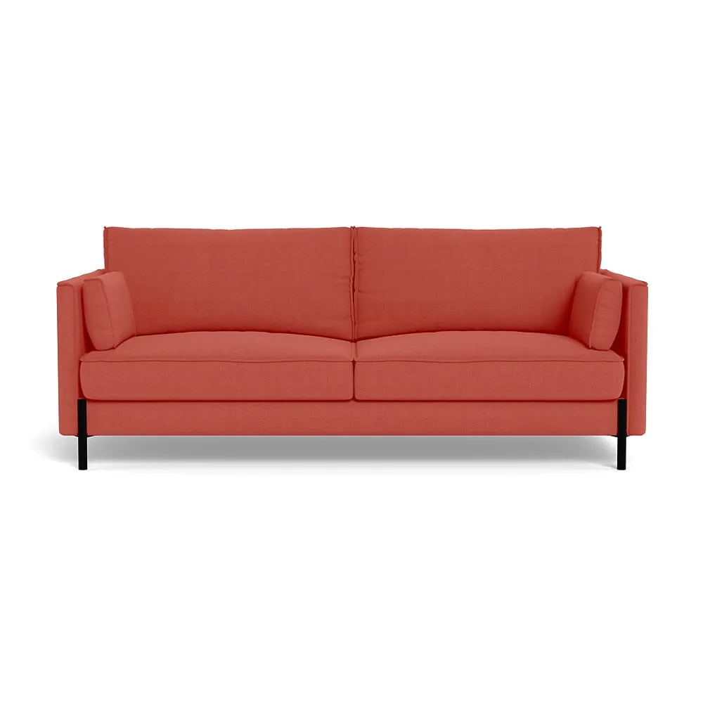 Heal's Tortona 3 Seater Sofa Linen Mix Grenadine Black Feet