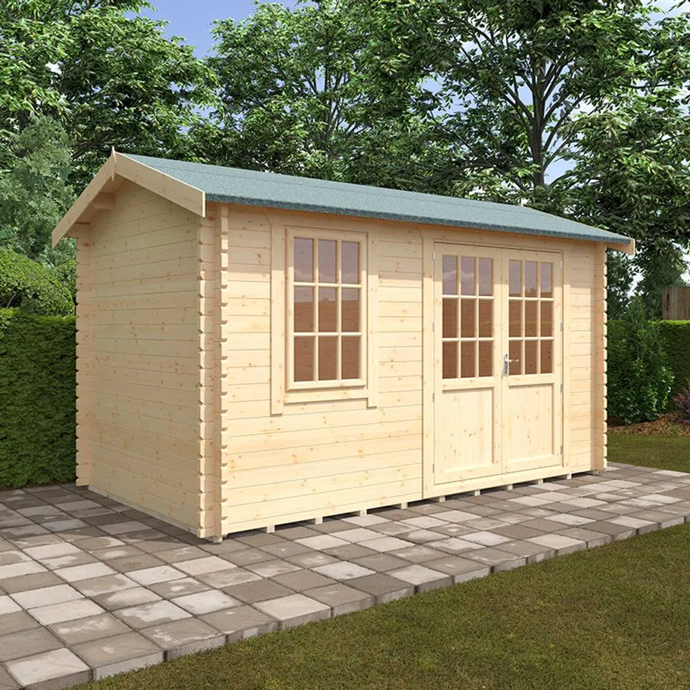 Buttercup Farm 14x8w The Henley Plus 44mm Cabin - L415 x W235 x H262.3 cm in Natural 2
