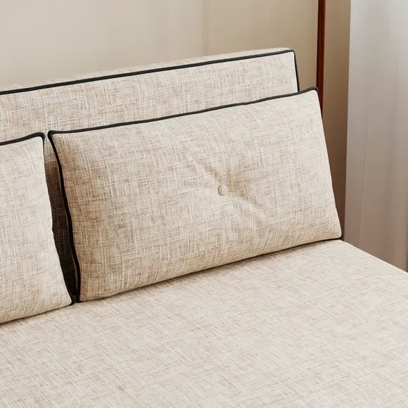 Phoebe Woven Contrast Piped Small Double 2 Seater Sofa Bed 5