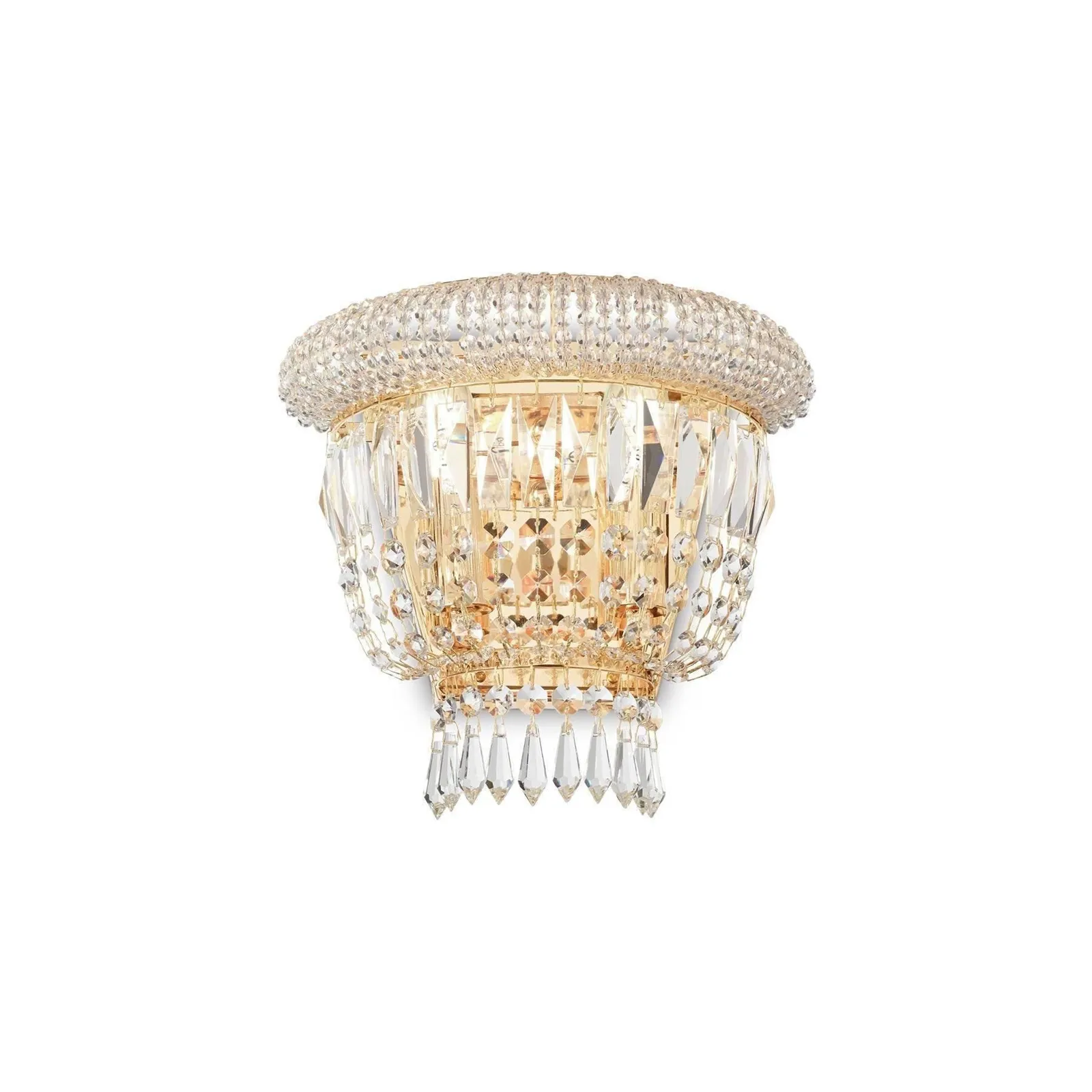 Netlighting Dubai 2 Light Wall Light Brass E14 in Yellow