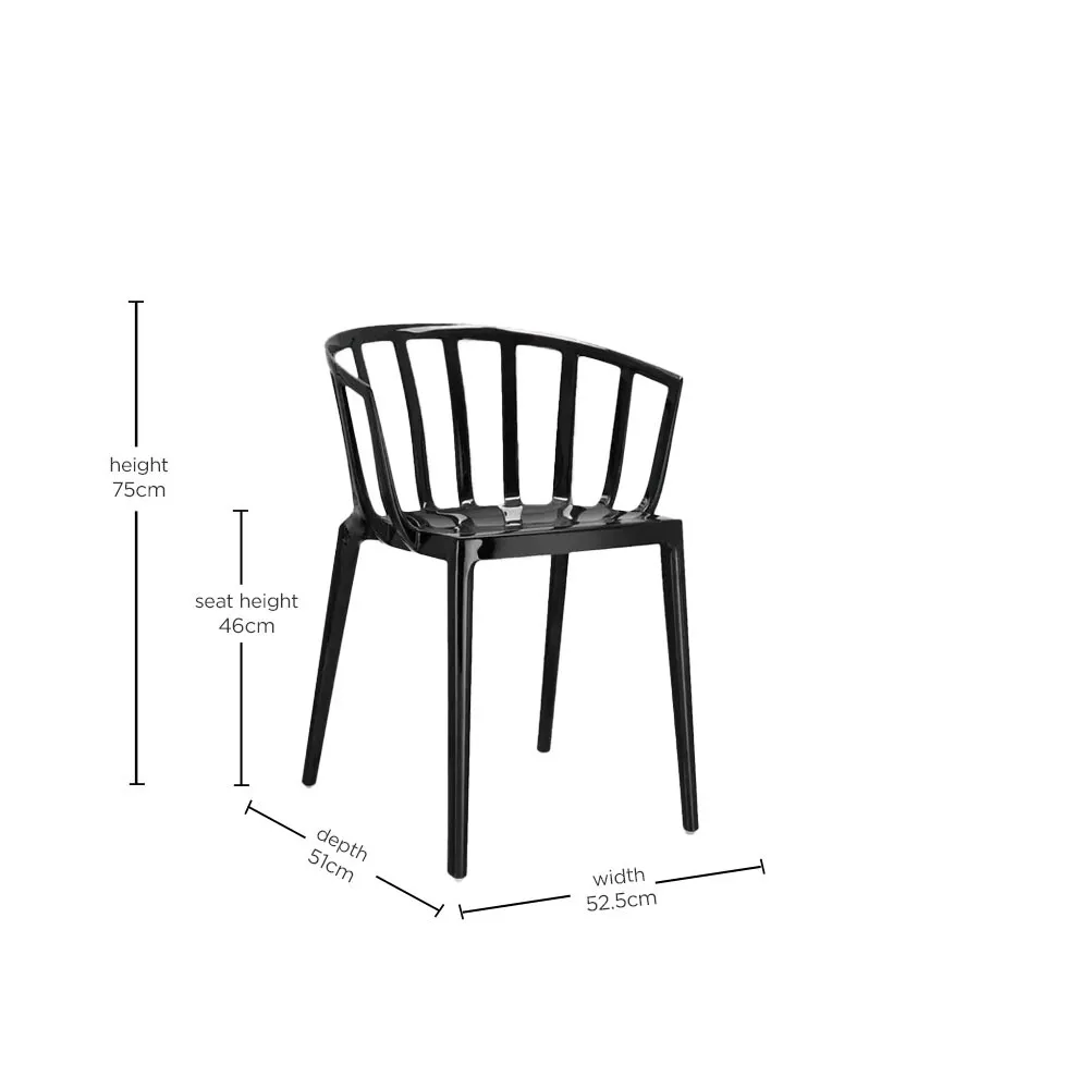 Kartell Venice Dining Chair, Black Plastic | Barker & Stonehouse 4