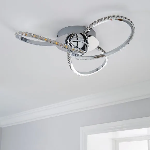 Oria 3 Light Integrated LED Jewel Flush Ceiling Light 2