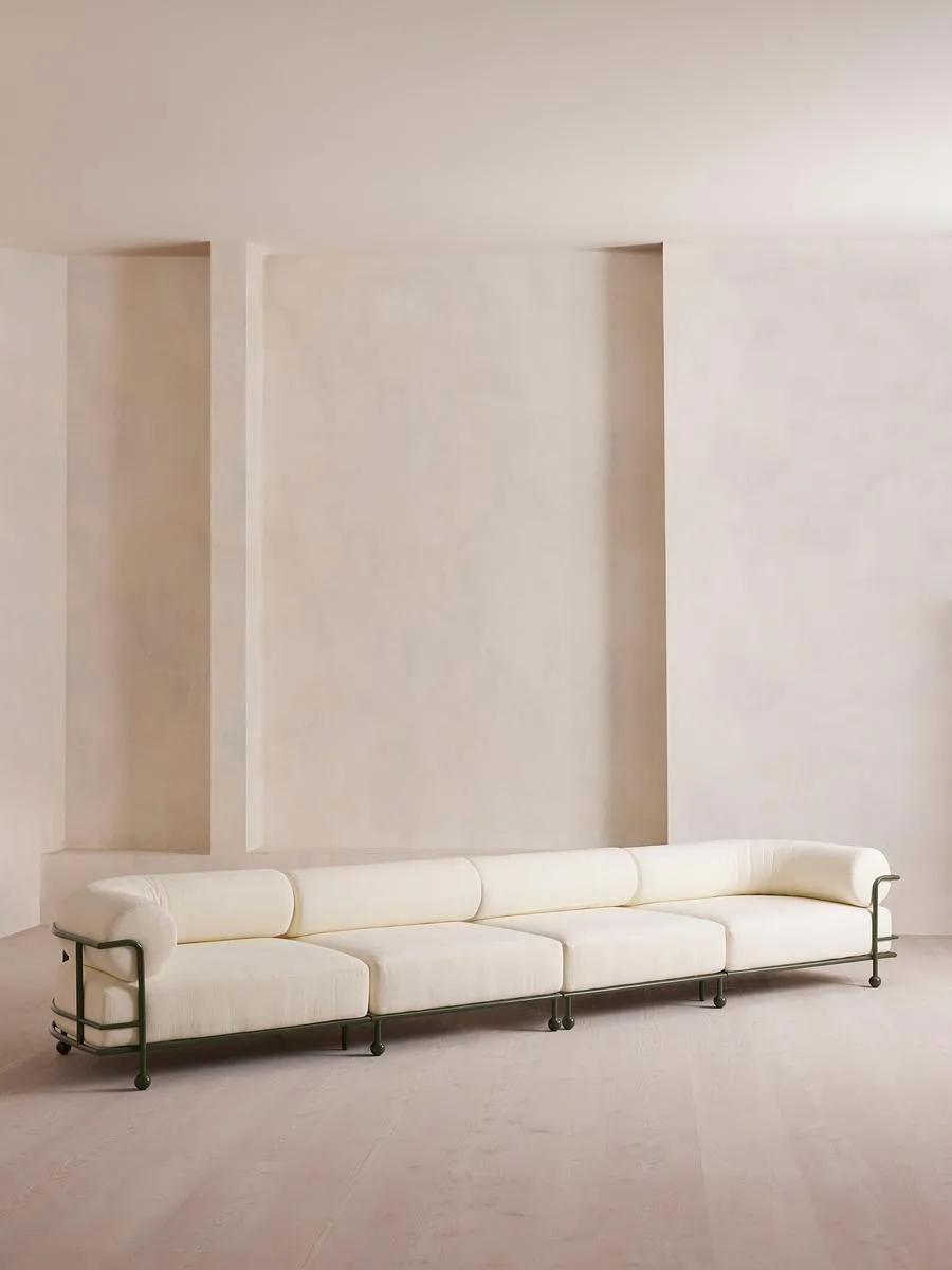 Gaspard Sofa, Five-Seater Sofa, Off White