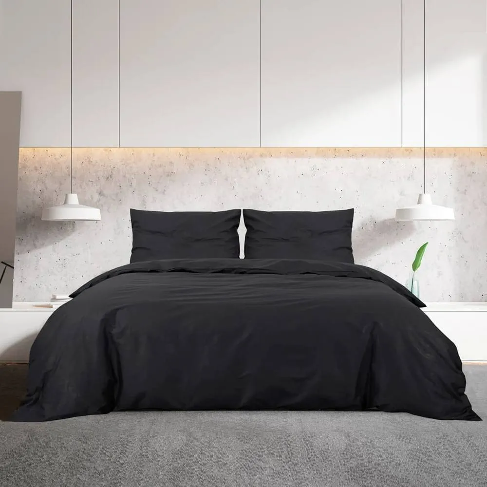 Berkfield Home Elegant Duvet Cover Set Black 200x200 cm Light-weight Microfiber