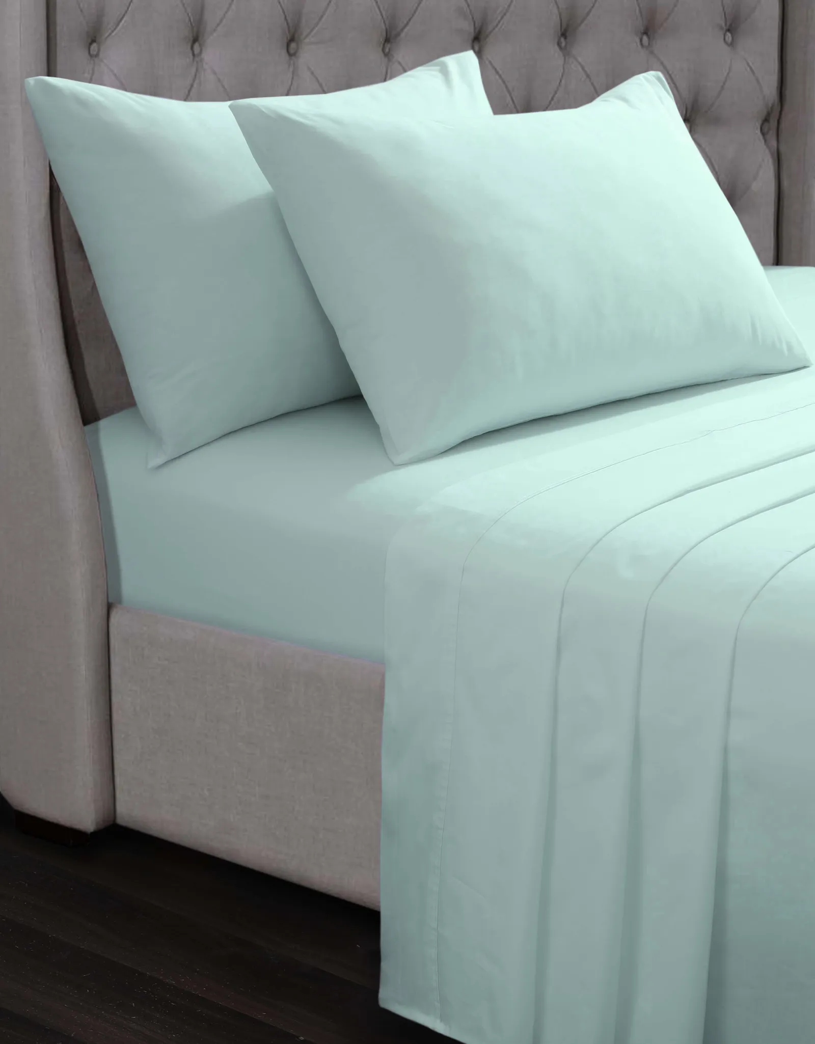 Smart Living Luxury 100% Egyptian Cotton Fitted Sheet in Duck Egg Blue 1