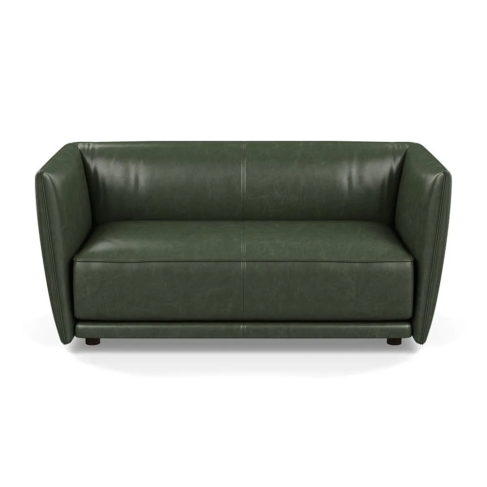 Heal's Valley 2 Seater Sofa Stonewash Vintage Green Walnut Stain Feet 1