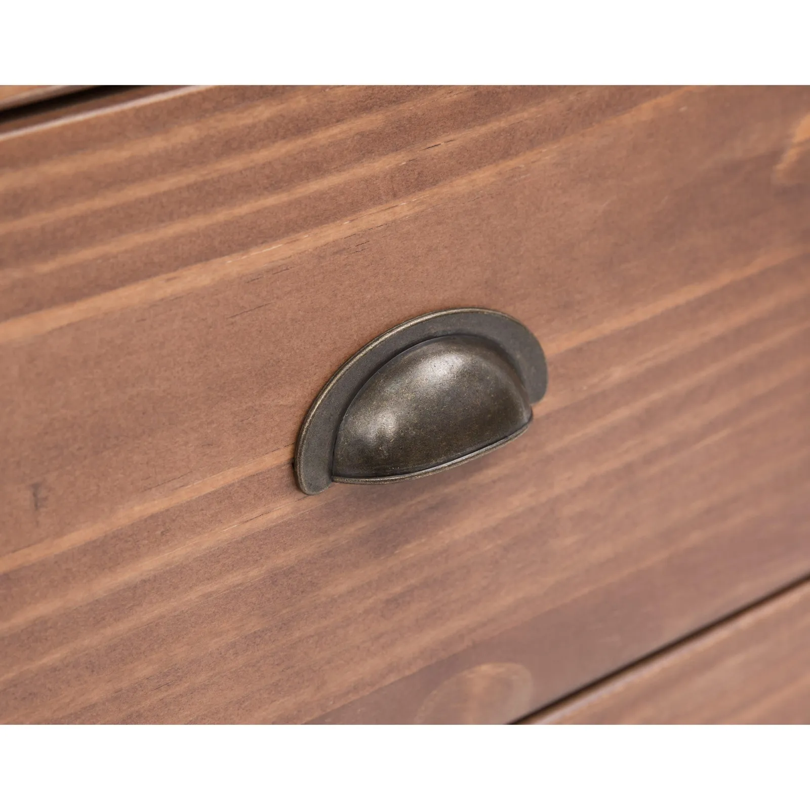 Cabinet Bits Padua 4 Drawer Chest of Drawers Brass Cup Handle in Brown 6