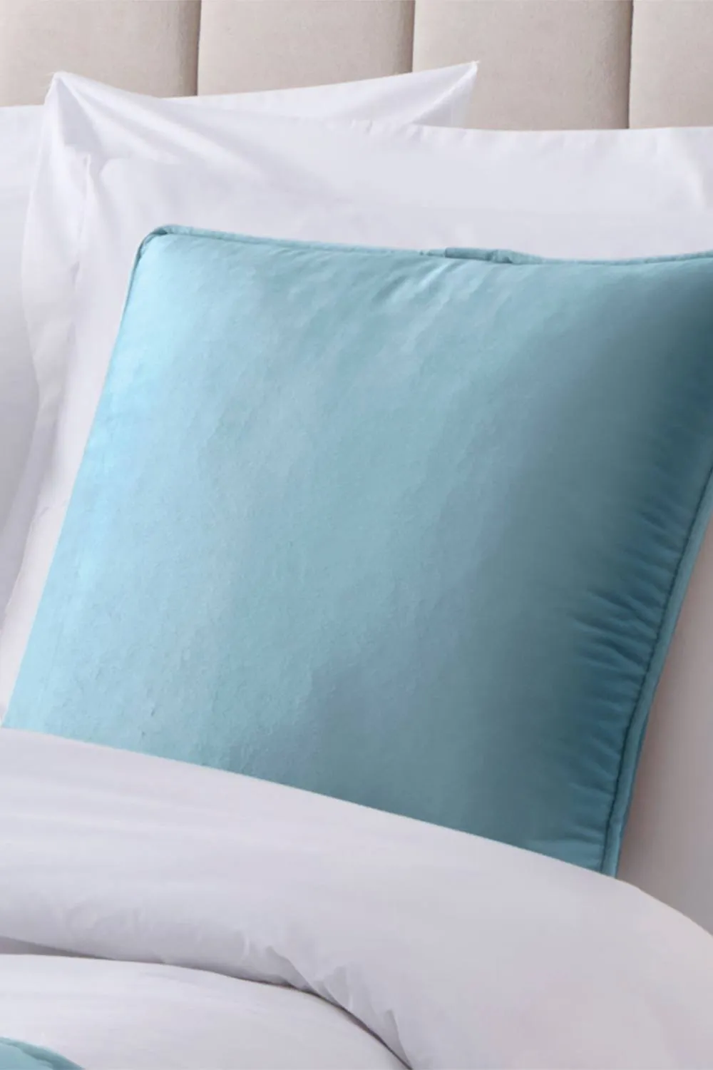 Martex Velvet Piped Cushion Cover in Duck Egg Blue