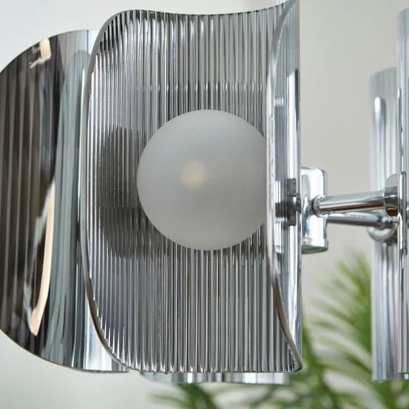 Curve Ribbed 5 Light Adjustable Pendant Light 3