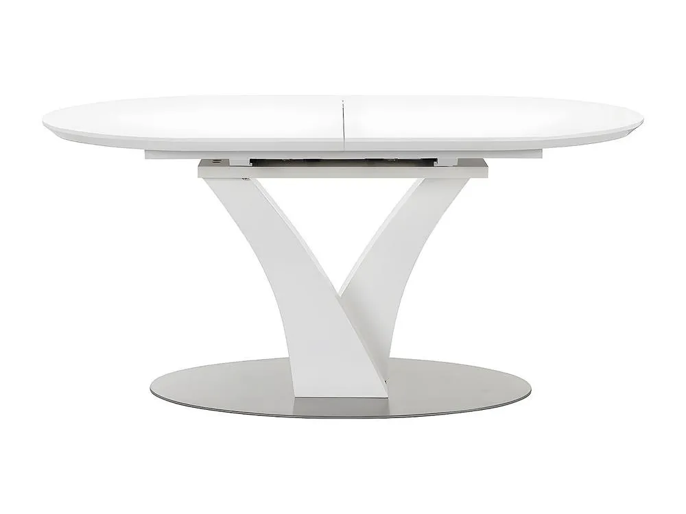 Vente-unique Extendable Dining Table for 6 To 8 People - MDF & Stainless Steel in White 5
