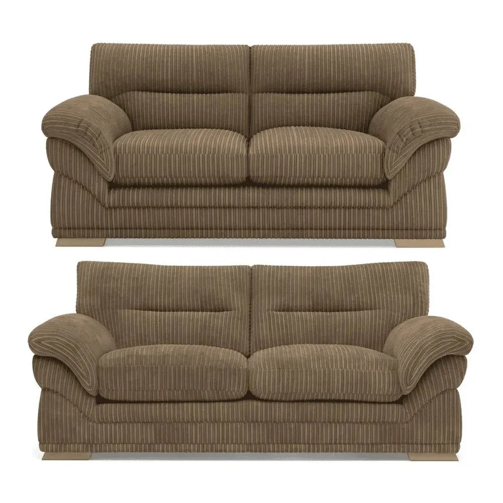 Bliss Furniture Amalfi 3+2 Seater Claude Sofa Modern Plush Fabric in Beige