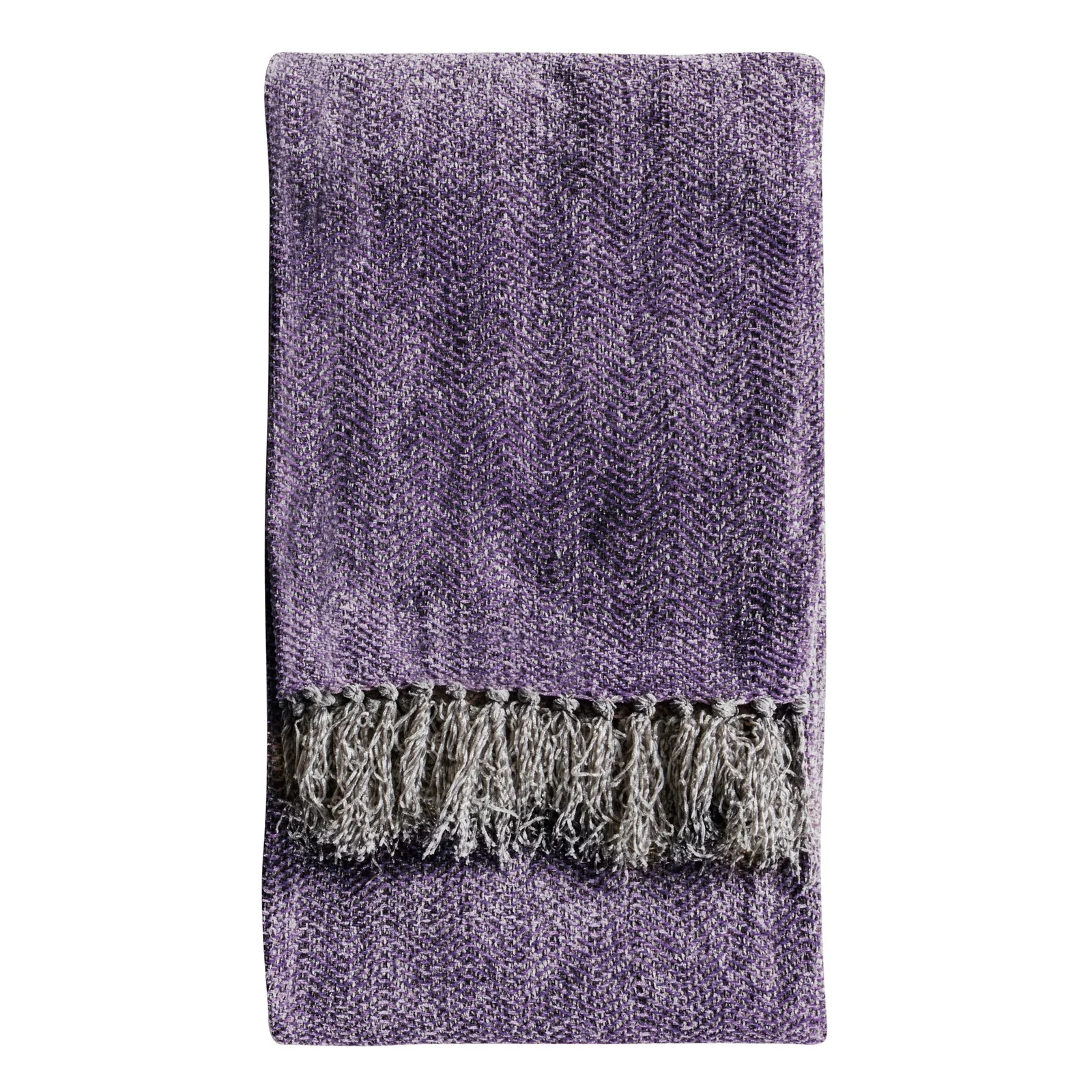 Chenille Herringbone 130cm x 170cm Throw Purple