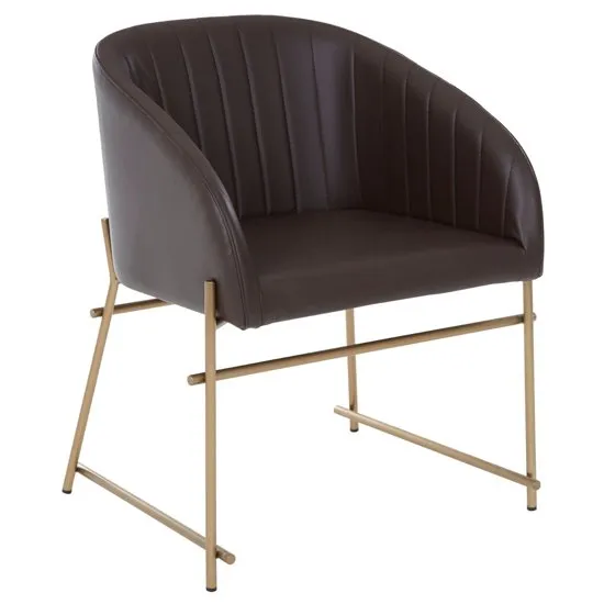 Bunda Faux Leather Dining Chair In Brown