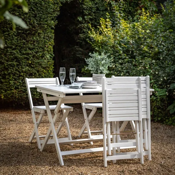 Ottinge White Wooden Foldaway Dining Set 2