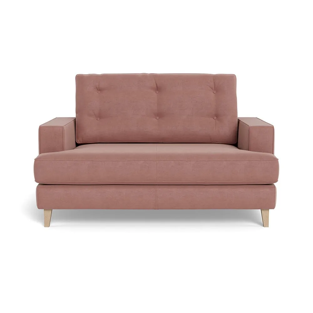 Heal's Mistral Loveseat Smart Luxe Velvet Dusky Pink Natural Beech Feet