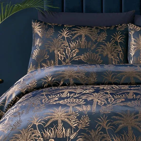 Soiree Midnight Palm Duvet Cover & Pillowcase Set 2