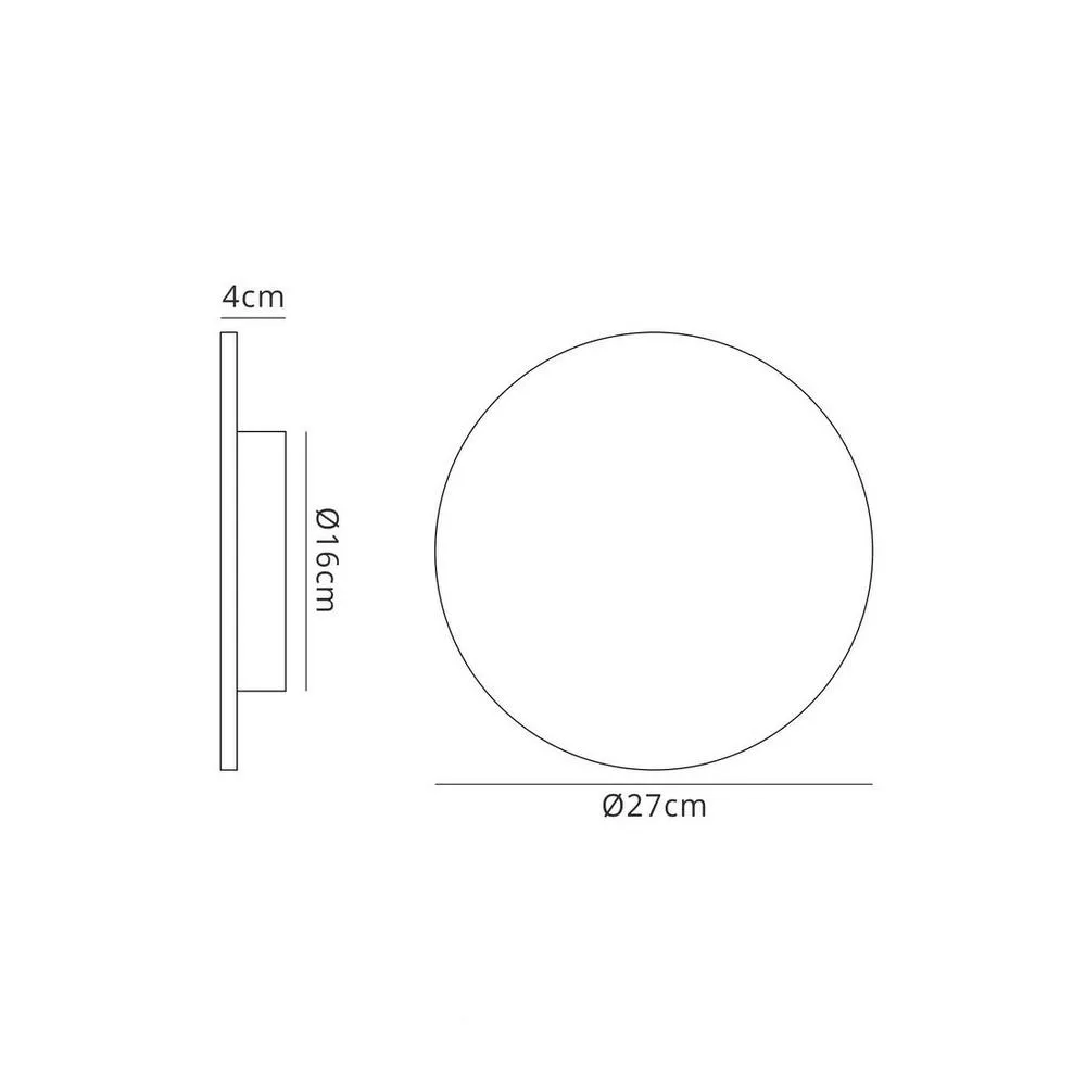 Netlighting Fusion Wall Light 27cm Round 16W LED 3000K 1260lm Silver Paint 2