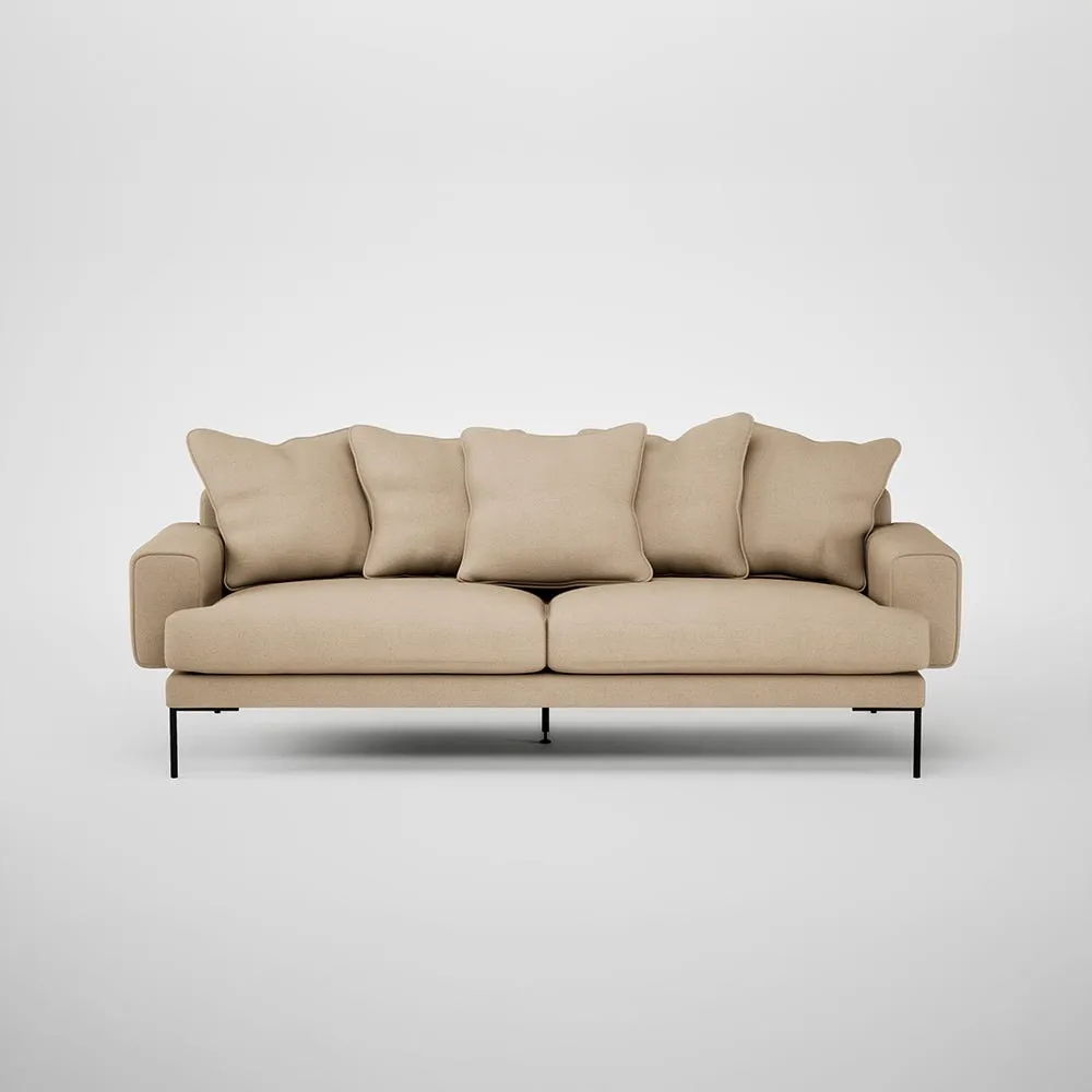 Heal's Torrington 4 Seater Sofa Capelo Linen-Cotton Bamboo Black Feet 1