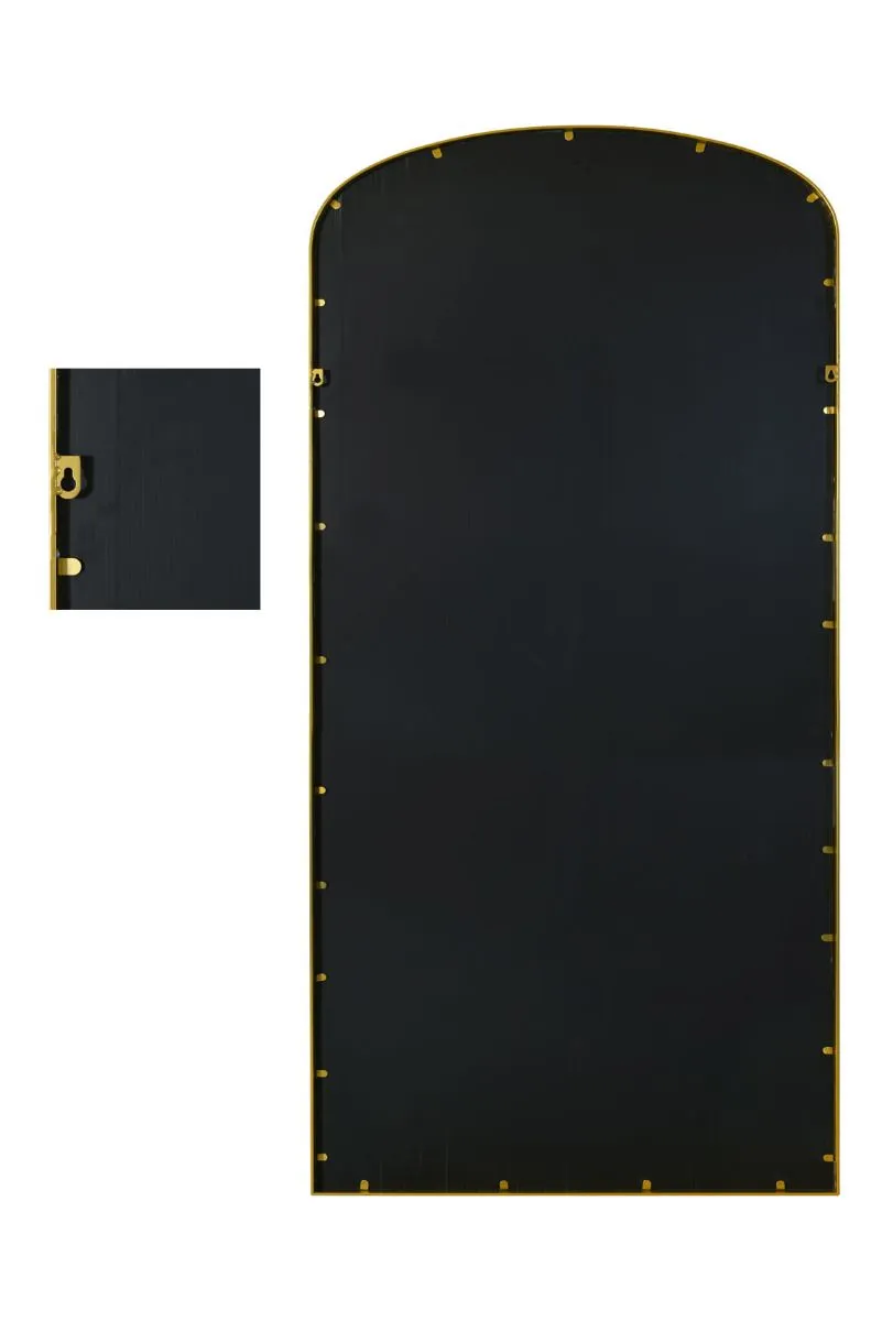 MirrorOutlet Gold Metal Framed Arched Garden Wall Mirror 79"x39" (200x100CM) 5
