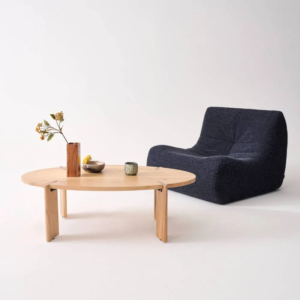 sweeek Solid mango wood oval coffee table in Brown 3