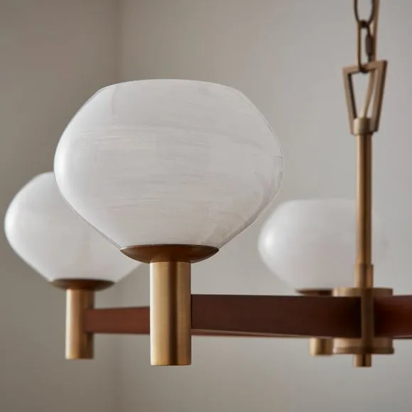 Hartford Alabaster 5 Light Semi Flush Ceiling Light 3