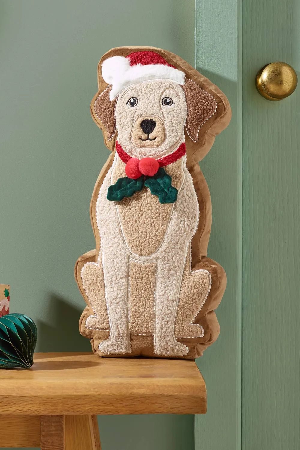 Catherine Lansfield 'Christmas Dog' 3D Shaped Cushion