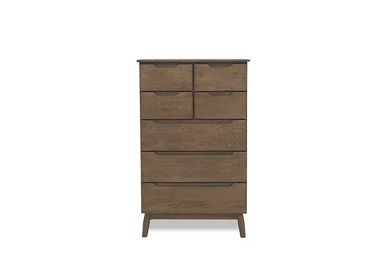 Stockholm 3+4 Drawer Tall Chest - Dark Oak