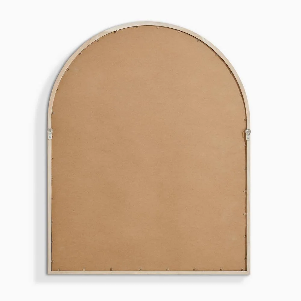FurnitureboxUK Valerie Oak Wood Medium 100x80cm Overmantle Arch Mirror in Light Brown 5