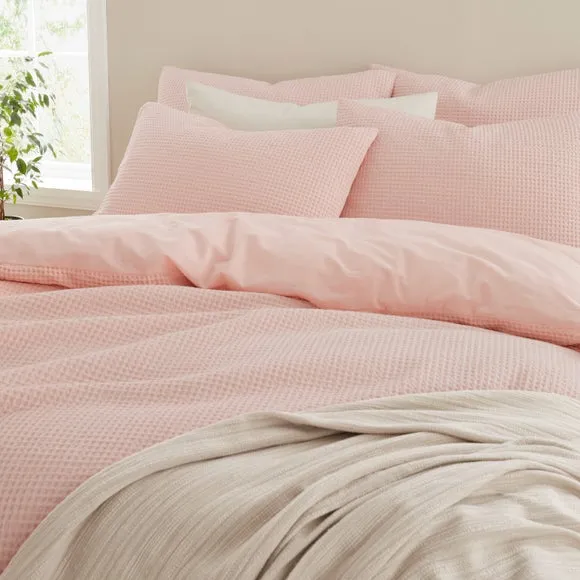 Ashton Waffle 100% Cotton Duvet Cover & Pillowcase Set 3