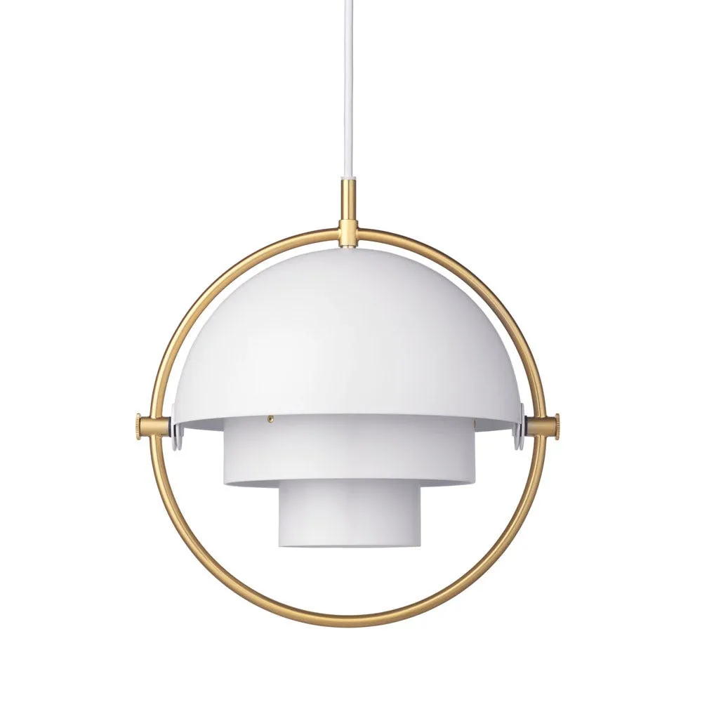 Gubi Multi Lite Pendant Brass White Shade Small 2
