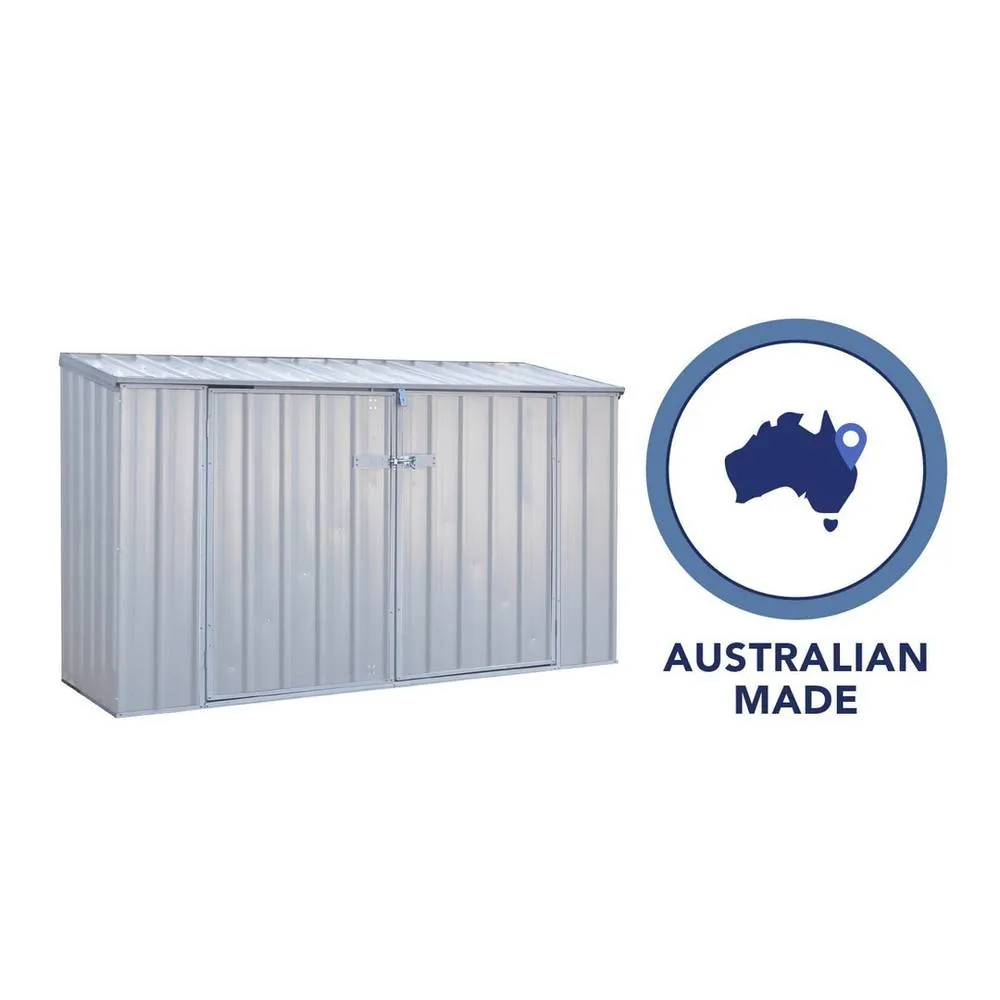 Mercia Absco Bike Store 2.26m x 0.78m - Zinc - L77.9 x W225.9 x H130.9 cm in Grey 2