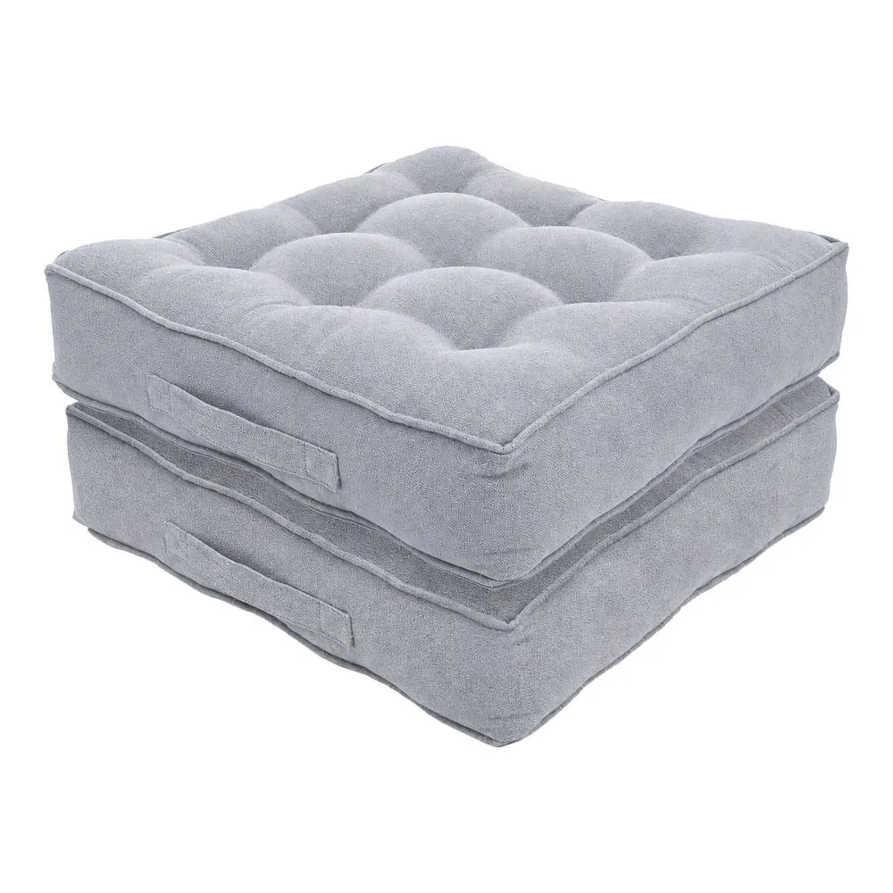 Harbour Housewares Square Armchair Booster Cushions - 50 x 50cm - Pack of 2 in Grey