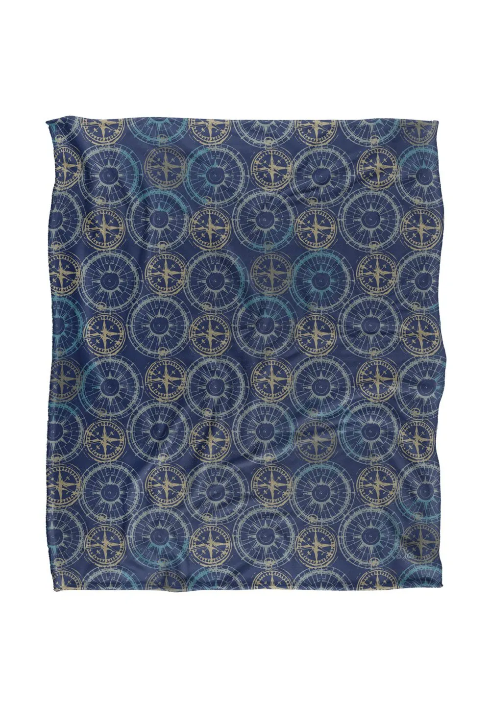 JQ Licensing Jl-Jp Compass Pattern 3 Silky Touch Super Soft Throw Blanket 152 X 127 cm in White
