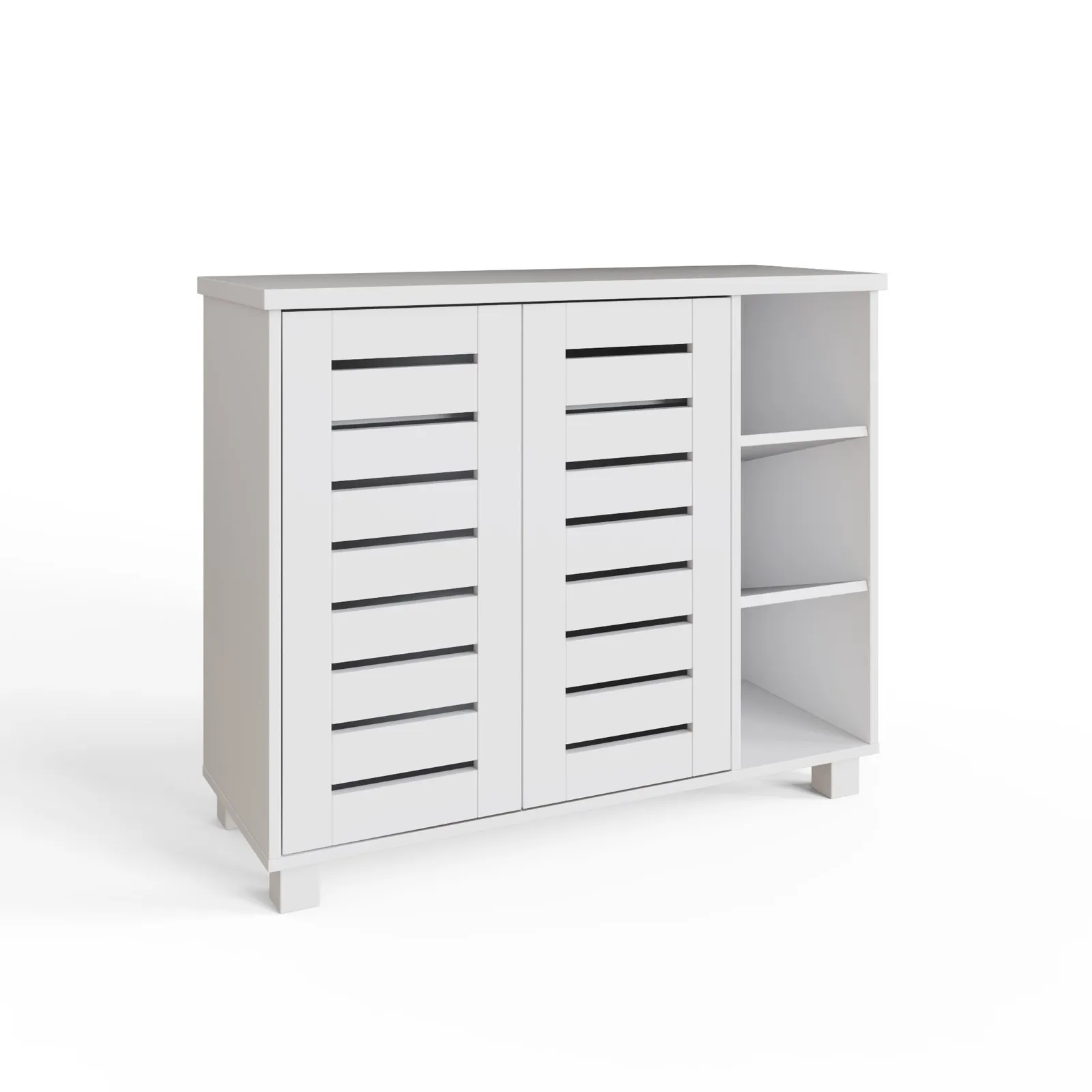 GFW Bodie 2 Door 3 Shelf Shoe Cabinet in White 4