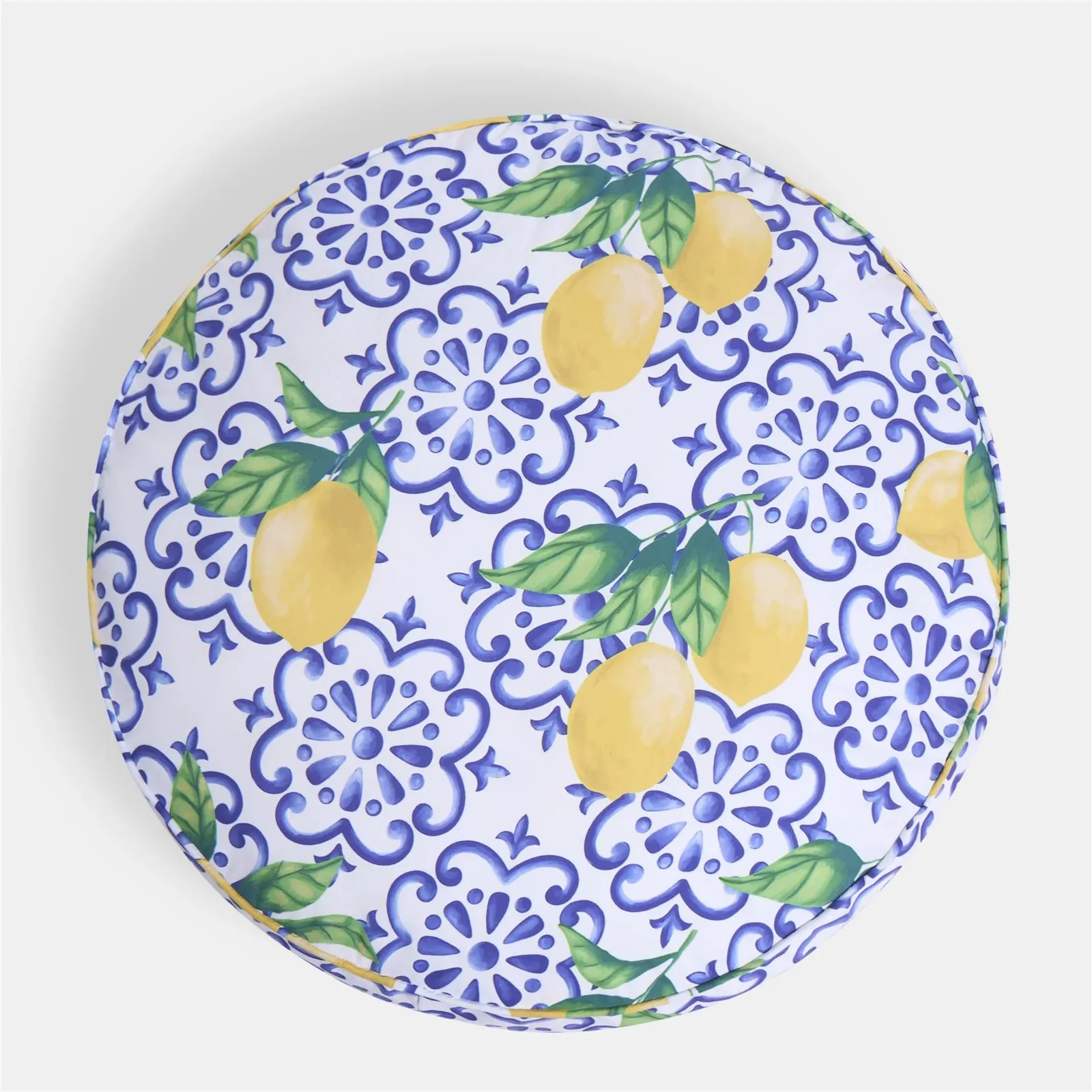 OHS Large Outdoor Cushion Round Decorative Floor Garden Water Resistant in Blue