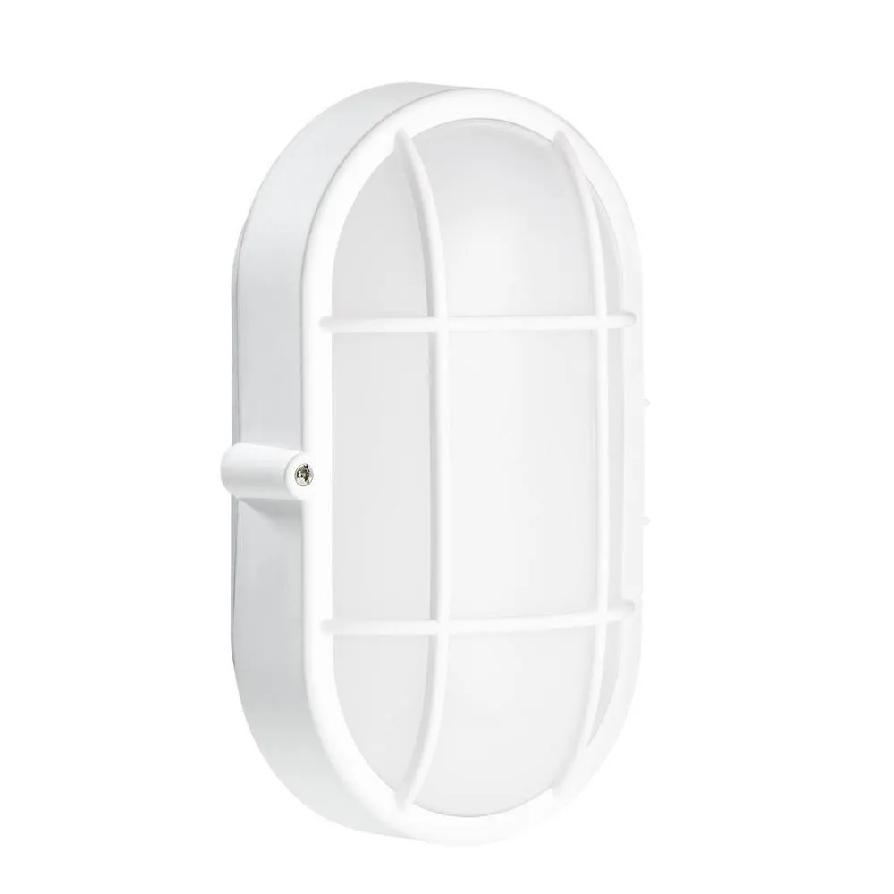 Netlighting Fond Oval Outdoor Bulkheads Wall Lamp White E27 15W IP44