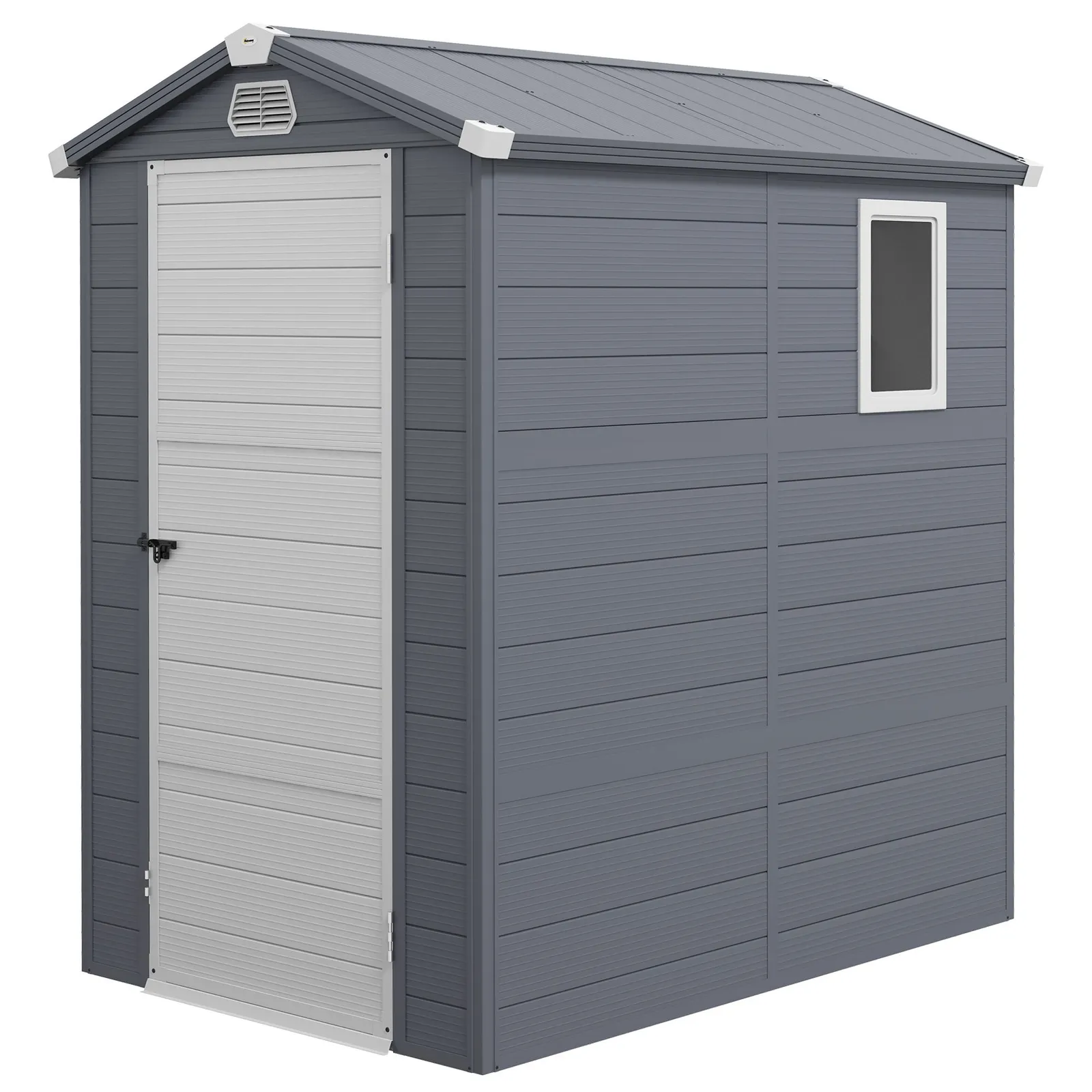 OUTSUNNY 4 x 3ft Garden Shed Storage with Foundation Kit & Vents in Grey 2