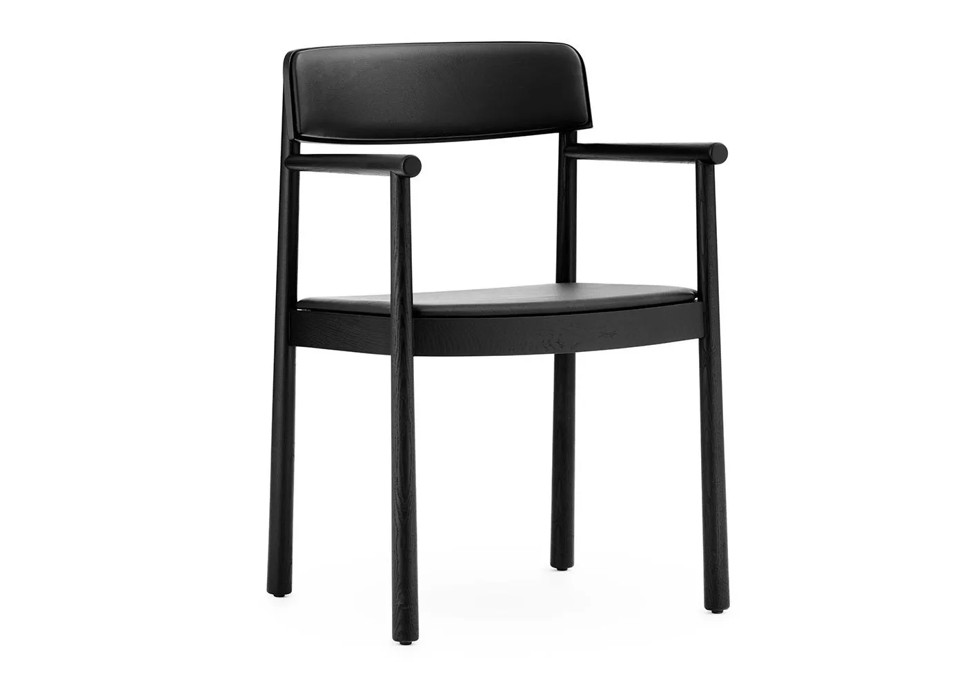 Normann Copenhagen Timb Dining Armchair Black Ash Ultra Leather Black