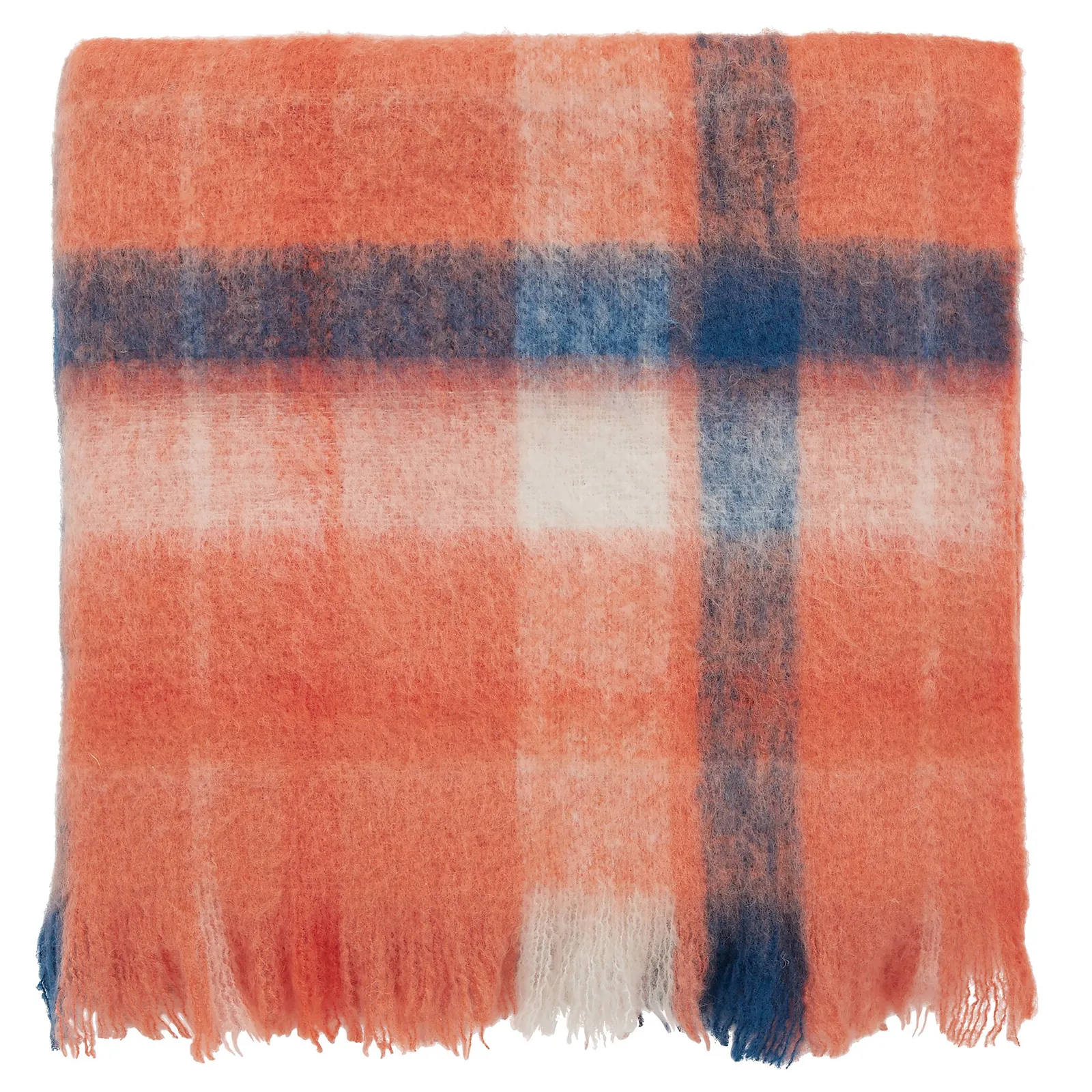 Joules Woodland Rust Woven Check Throw Rust